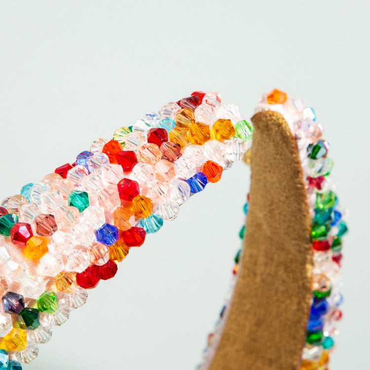 Sponge Color Handmade Beaded Hair Headband Crystal Headband