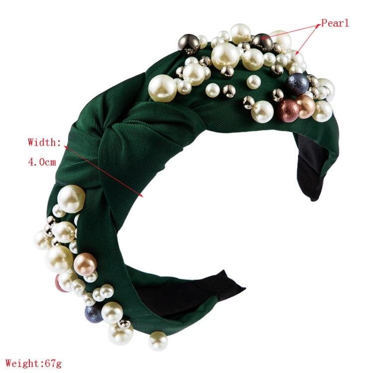 2 PCS Wide-sided Nails With Pearls And Knotted Mori Hair Band Washing-face Headband Sweet Hair Accessoris