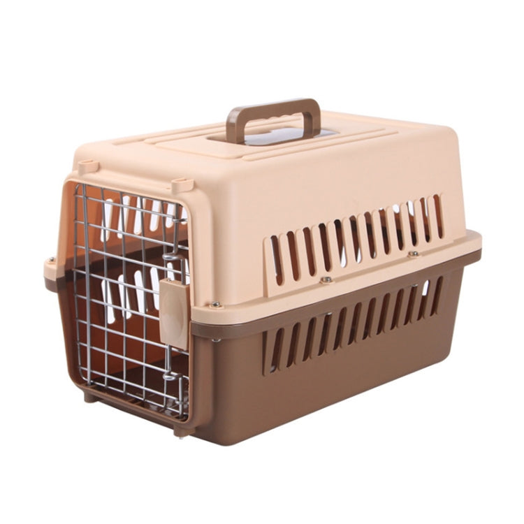 Pet Supplies Flight Case for Cats and Dogs, Size:48x32x30cm(Beige + Coffee)