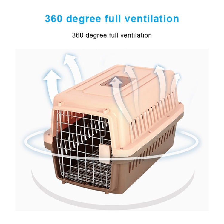 Pet Supplies Flight Case for Cats and Dogs, Size:48x32x30cm(Beige + Coffee)