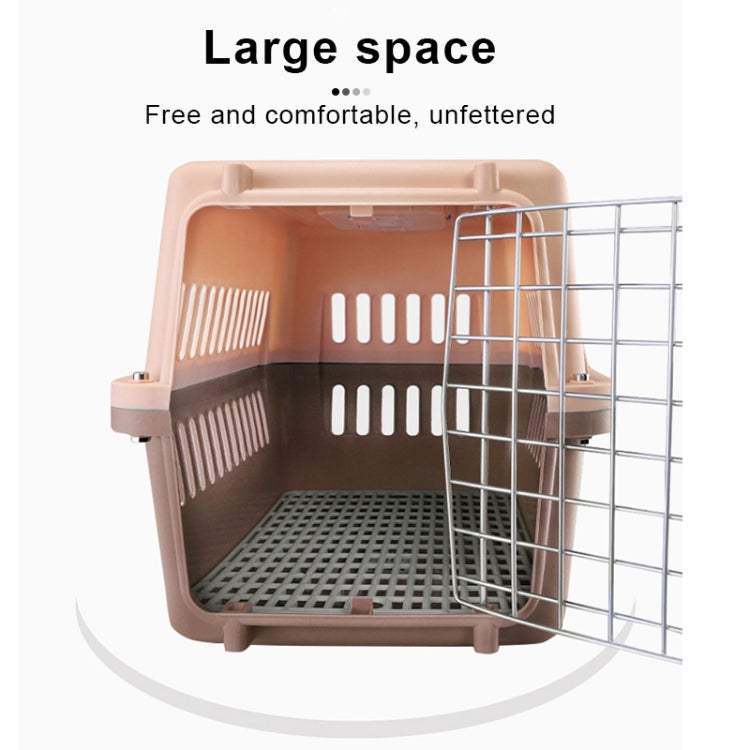 Pet Supplies Flight Case for Cats and Dogs, Size:48x32x30cm(Beige + Coffee)