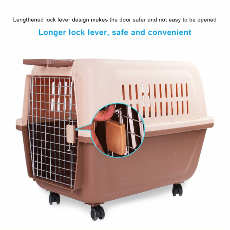Pet Supplies Flight Case for Cats and Dogs, Size:48x32x30cm(Beige + Coffee)