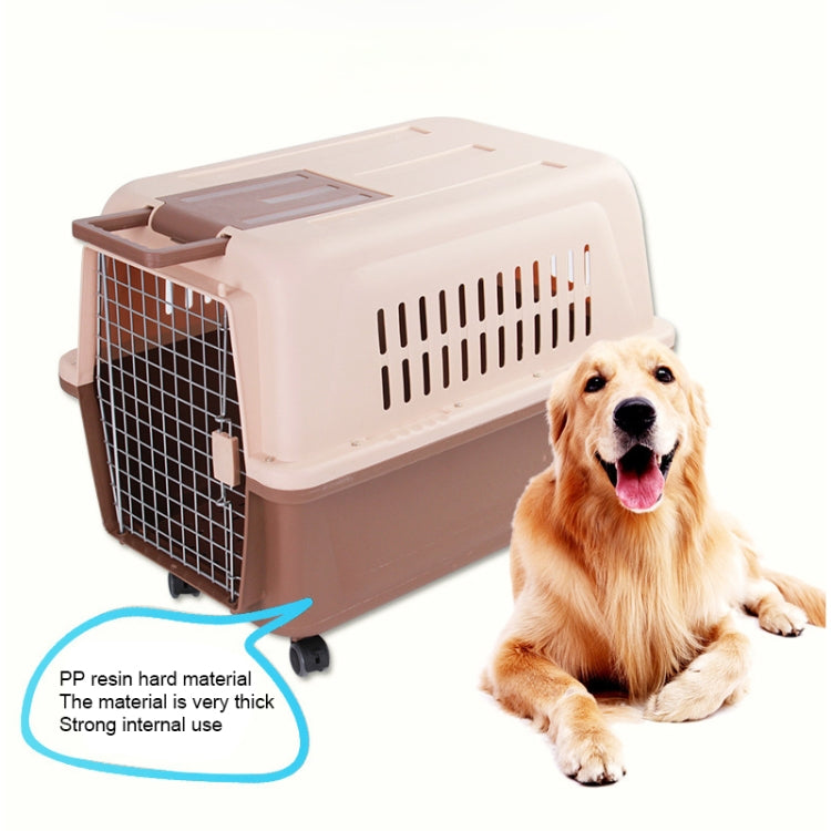 Pet Supplies Flight Case for Cats and Dogs, Size:48x32x30cm(Beige + Coffee)