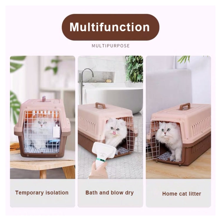 Pet Supplies Flight Case for Cats and Dogs, Size:48x32x30cm(Beige + Coffee)