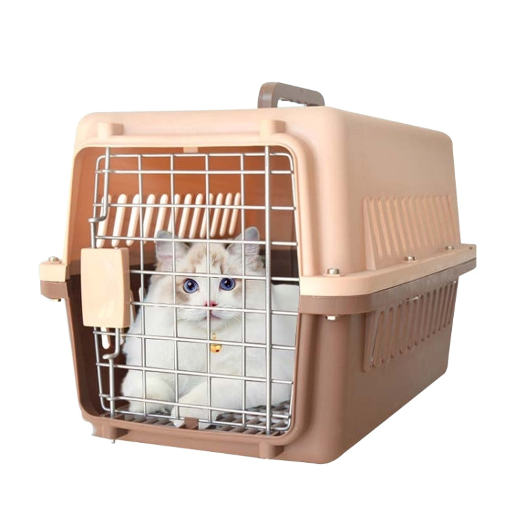 Pet Supplies Flight Case for Cats and Dogs, Size:58x37x37cm(Beige + Coffee)