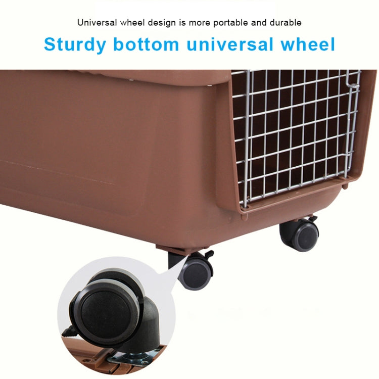 Pet Supplies Flight Case for Cats and Dogs, Size:66x48x53cm(Beige + Coffee)