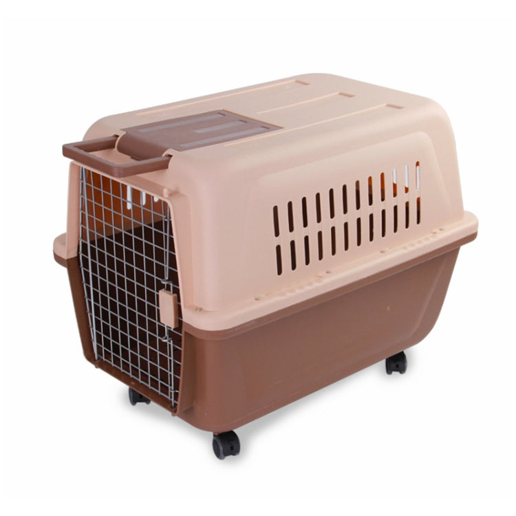 Pet Supplies Flight Case for Cats and Dogs, Size:81x58x68cm(Beige + Coffee)