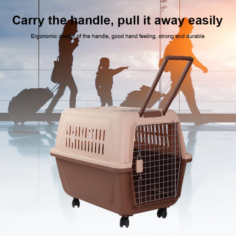 Pet Supplies Flight Case for Cats and Dogs, Size:81x58x68cm(Beige + Coffee)