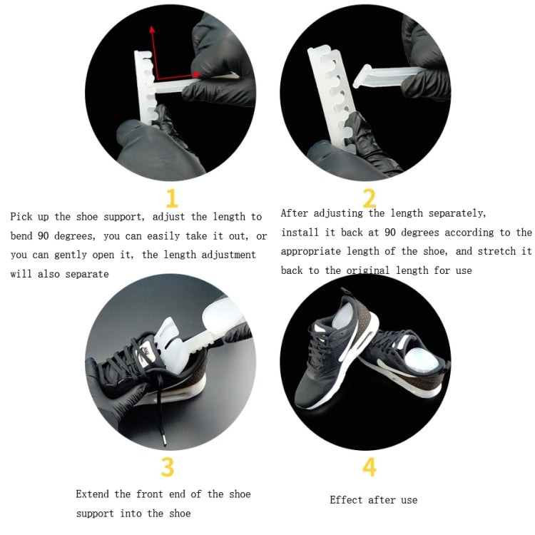 4 Pairs Plastic Shoe Support Adjustable Shaping Anti-crease Shoe Expander