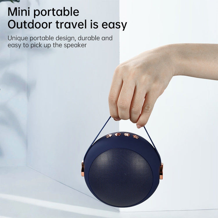 Wireless Bluetooth Speaker Outdoor Card USB Portable Mini Ball Speaker(Blue)