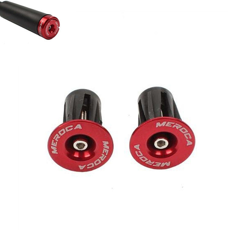 1pair MEROCA Mountain Bike Expansion Lock Bar Plug Road Bike Bicycle Bar Plug End Cover, Color: Red
