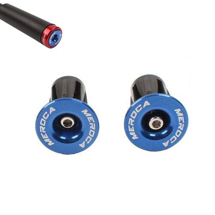 1pair MEROCA Mountain Bike Expansion Lock Bar Plug Road Bike Bicycle Bar Plug End Cover, Color: Blue