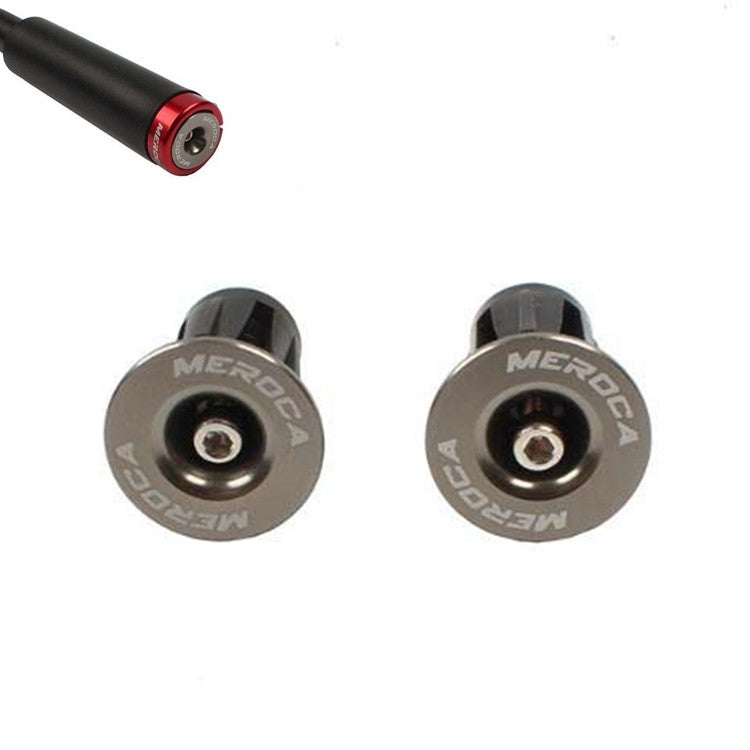 1pair MEROCA Mountain Bike Expansion Lock Bar Plug Road Bike Bicycle Bar Plug End Cover, Color: Titanium