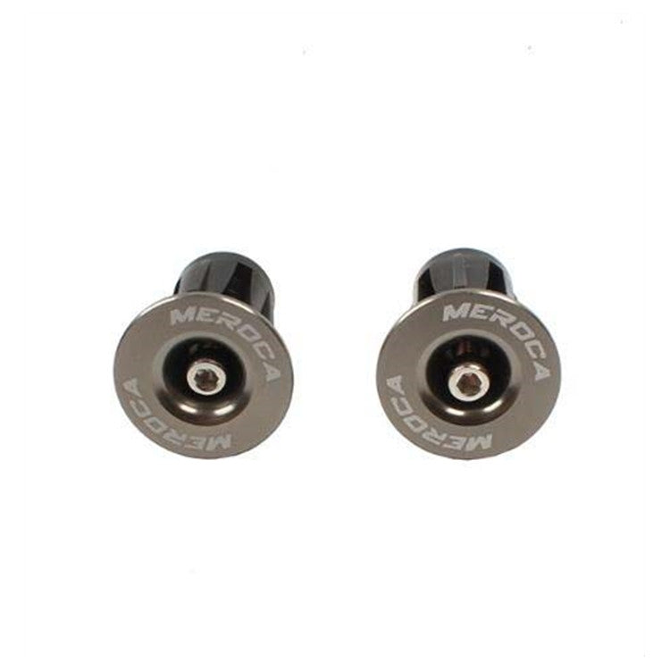 1pair MEROCA Mountain Bike Expansion Lock Bar Plug Road Bike Bicycle Bar Plug End Cover, Color: Titanium