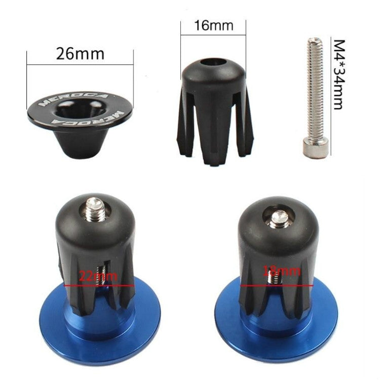 1pair MEROCA Mountain Bike Expansion Lock Bar Plug Road Bike Bicycle Bar Plug End Cover, Color: Titanium