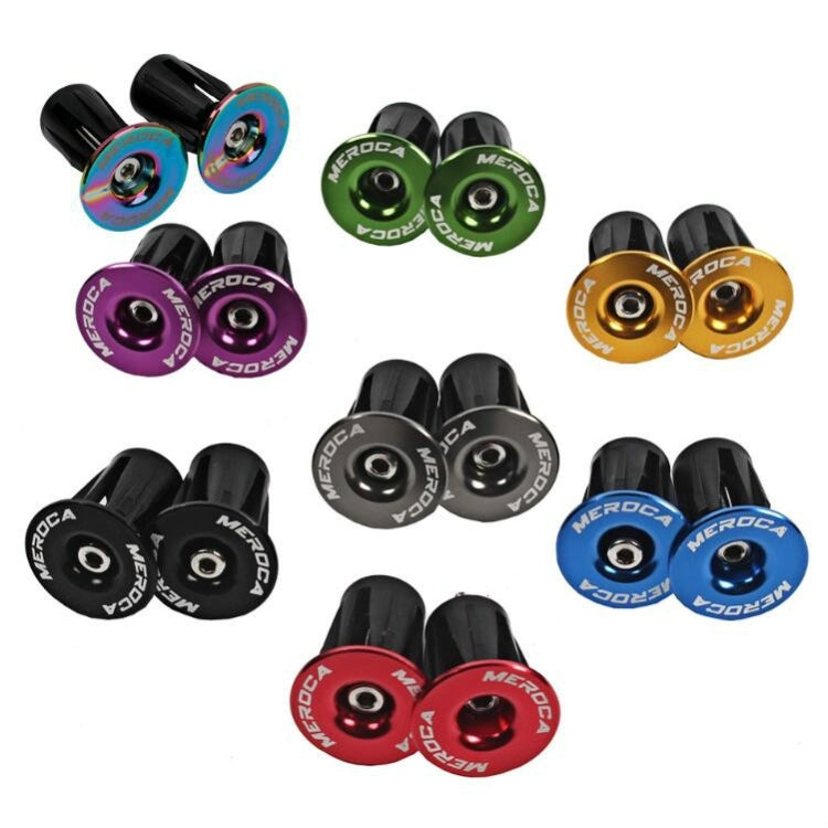 1pair MEROCA Mountain Bike Expansion Lock Bar Plug Road Bike Bicycle Bar Plug End Cover, Color: Titanium