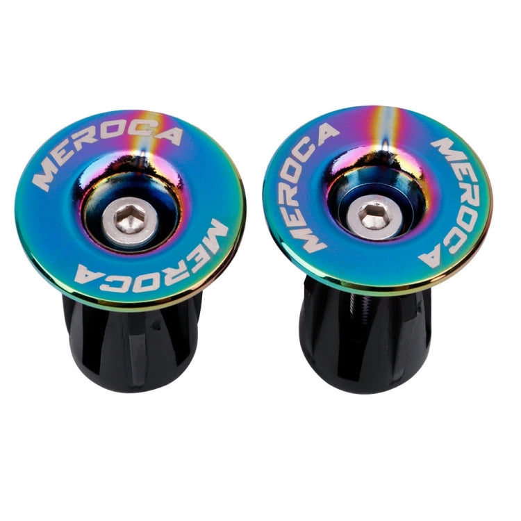 1pair MEROCA Mountain Bike Expansion Lock Bar Plug Road Bike Bicycle Bar Plug End Cover, Color: Electroplating Colorful