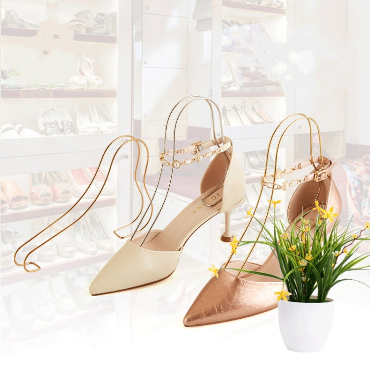 3 PCS Stainless Steel High Heels Display Stand Metal Elastic Shoe Support Shoe Support Bracket, Colour: Titanium