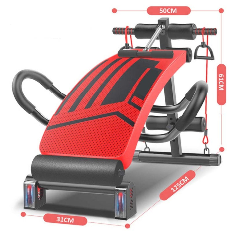 Foldable Sit-up Board For Household Multifunctional Abdomen, Specification: 177-1 Black Rubber Cotton