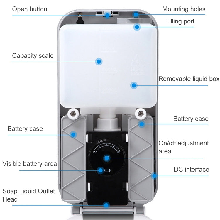 1000ml Automatic Induction Alcohol Disinfection Soap Dispenser 5 Levels Adjustable Wall-mounted Soap Dispenser, Specification: Gel Head