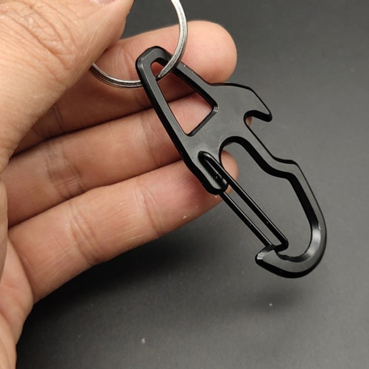2 PCS Hanging Buckle Multi-function Carabiner Stainless Steel Guick-hanging Protective Door Keychain Press Elevator Tool