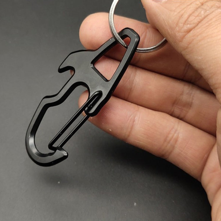2 PCS Hanging Buckle Multi-function Carabiner Stainless Steel Guick-hanging Protective Door Keychain Press Elevator Tool