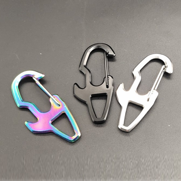 2 PCS Hanging Buckle Multi-function Carabiner Stainless Steel Guick-hanging Protective Door Keychain Press Elevator Tool