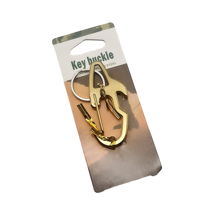 2 PCS Hanging Buckle Multi-function Carabiner Stainless Steel Guick-hanging Protective Door Keychain Press Elevator Tool