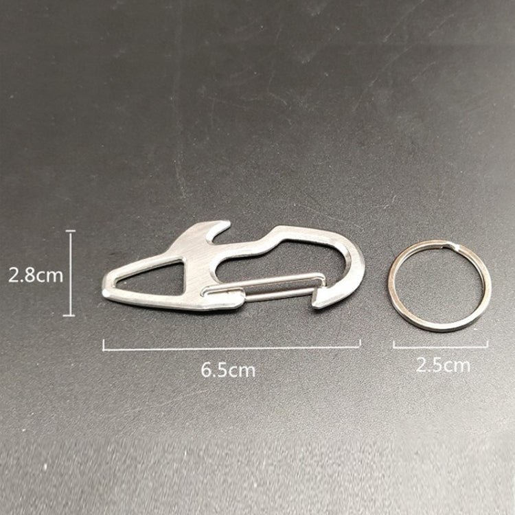 2 PCS Hanging Buckle Multi-function Carabiner Stainless Steel Guick-hanging Protective Door Keychain Press Elevator Tool