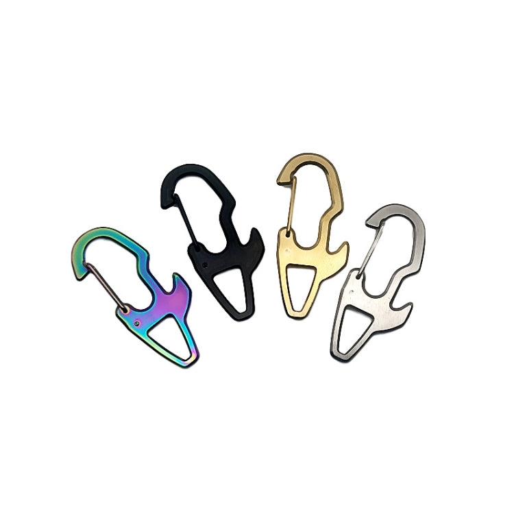 2 PCS Hanging Buckle Multi-function Carabiner Stainless Steel Guick-hanging Protective Door Keychain Press Elevator Tool