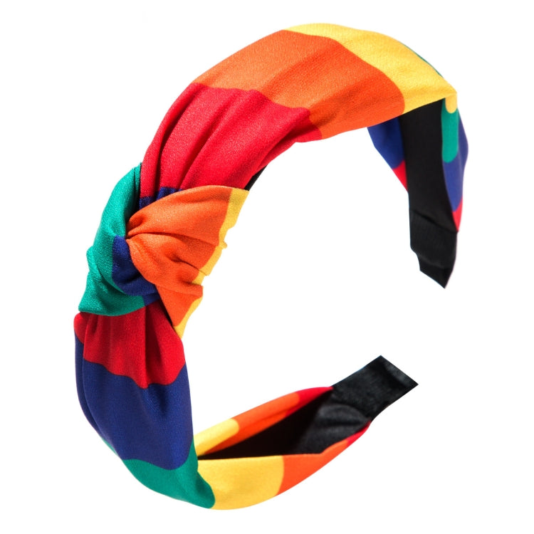 3 PCS Fabric Color Broad-sided Headband Striped Headband(Color Mixing)