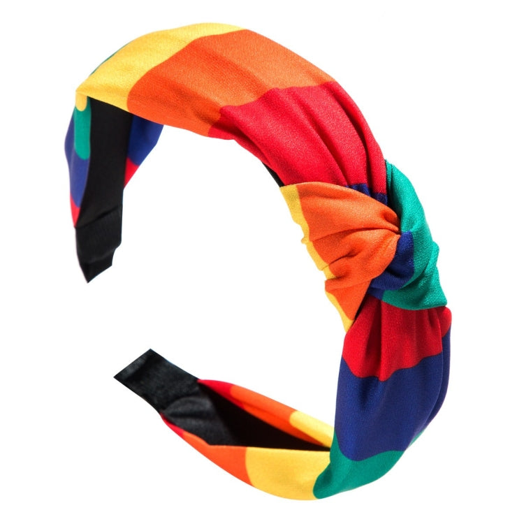 3 PCS Fabric Color Broad-sided Headband Striped Headband(Color Mixing)
