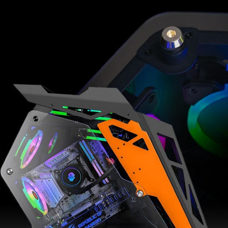 Computer Main Case Gaming Internet Cafe Computer Case, Colour: Small Coffee White