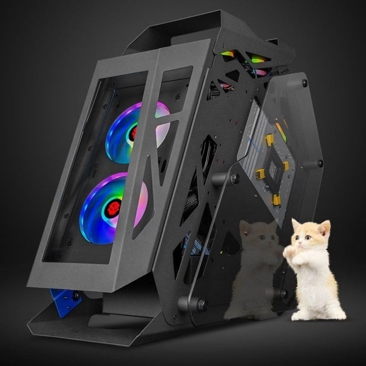 Computer Main Case Gaming Internet Cafe Computer Case, Colour: Small Coffee White