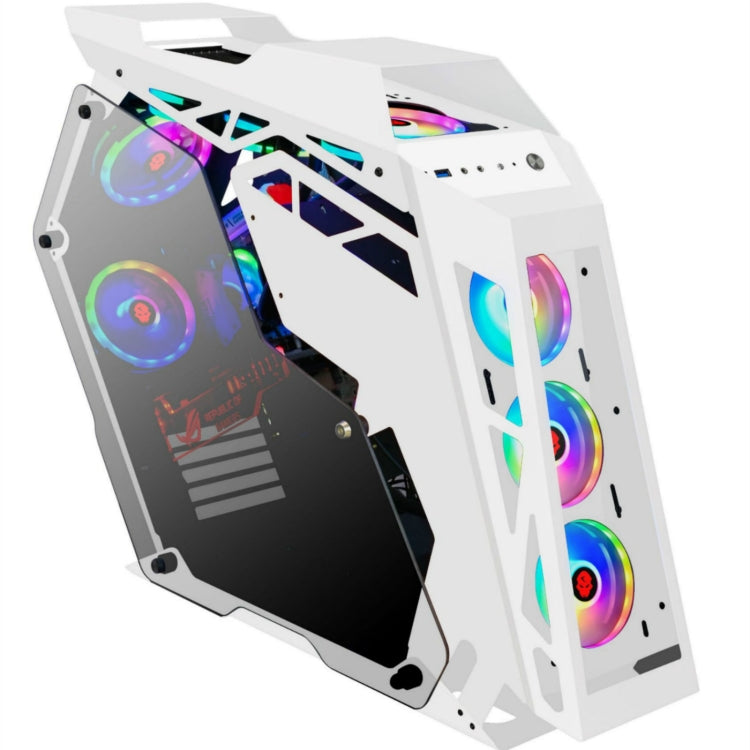 Computer Main Case Gaming Internet Cafe Computer Case, Colour: Big Coffee White