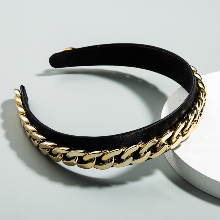 2 PCS Decorative Wide-brimmed Headband With Fabric Chain