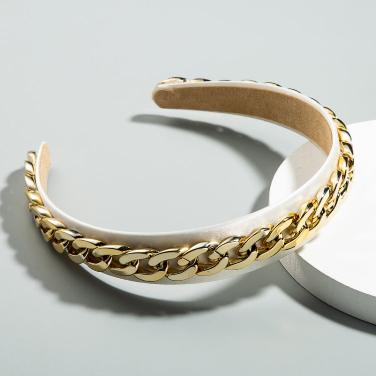 2 PCS Decorative Wide-brimmed Headband With Fabric Chain