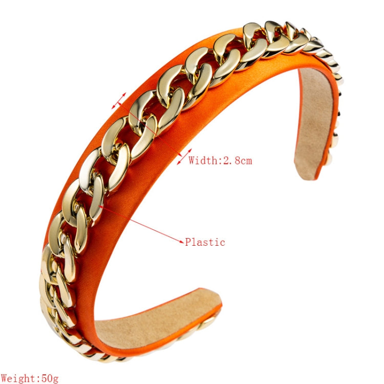 2 PCS Decorative Wide-brimmed Headband With Fabric Chain