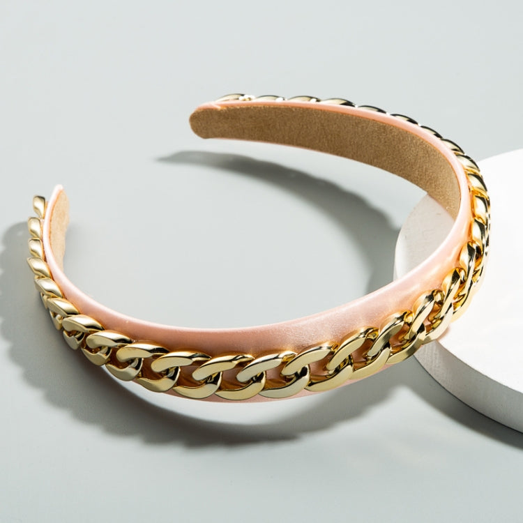2 PCS Decorative Wide-brimmed Headband With Fabric Chain