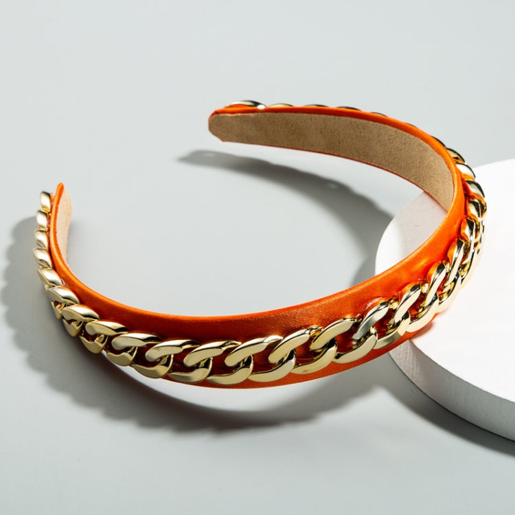 2 PCS Decorative Wide-brimmed Headband With Fabric Chain