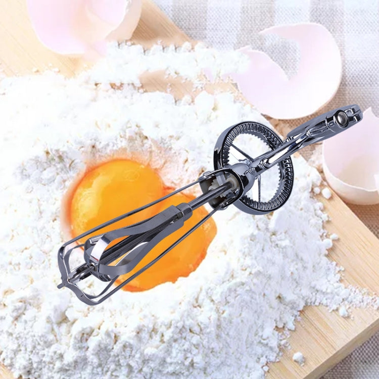 Stainless Steel Manual Egg Beater Kitchen Cooking Gadget Egg Beater(Steel Color)