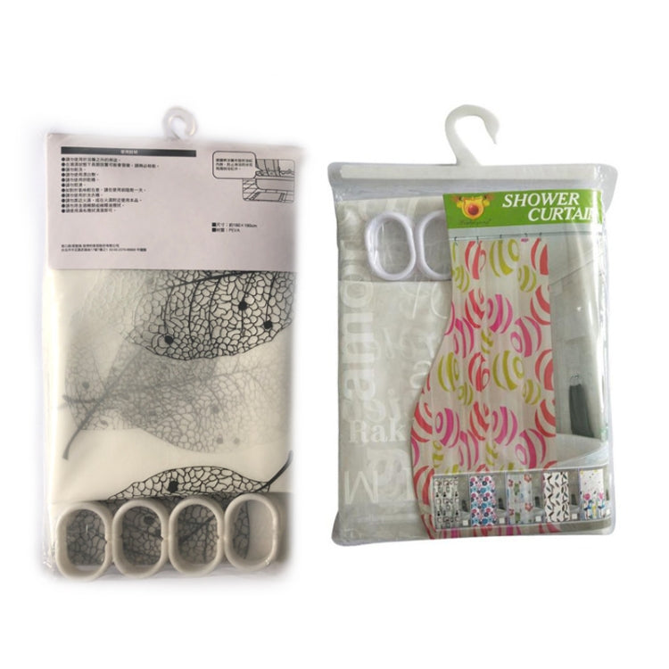 PEVA Printing Thick Waterproof Translucent Shower Curtain, Specification: 180x180cm