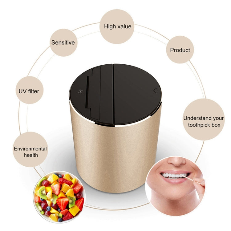 Intelligent Induction Infrared Ultraviolet Disinfection Toothpick Box Automatic Metal Toothpick Holder
