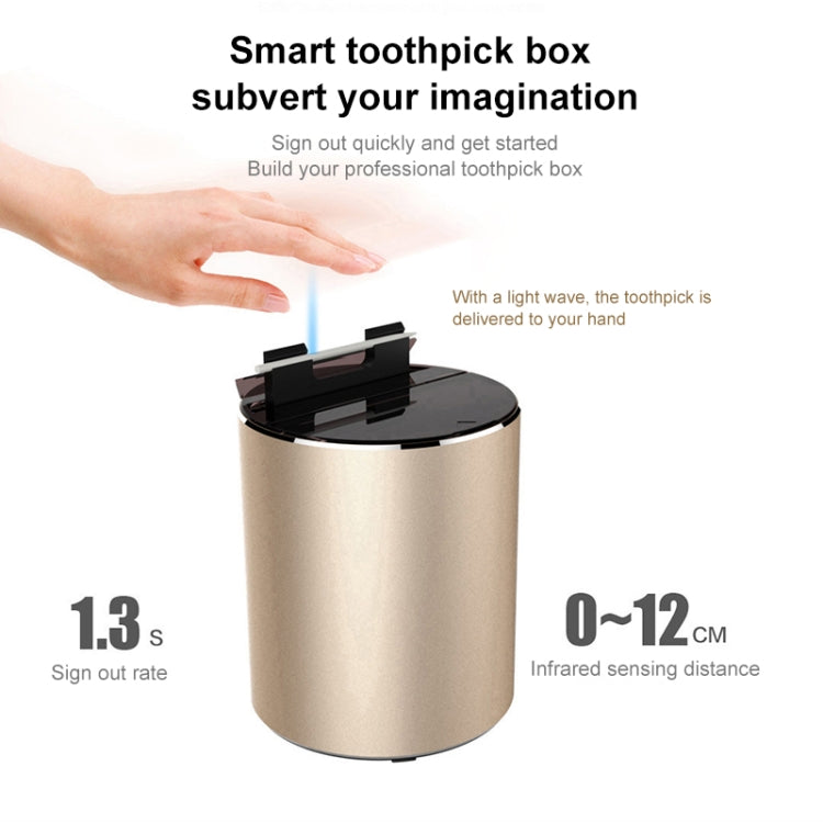 Intelligent Induction Infrared Ultraviolet Disinfection Toothpick Box Automatic Metal Toothpick Holder