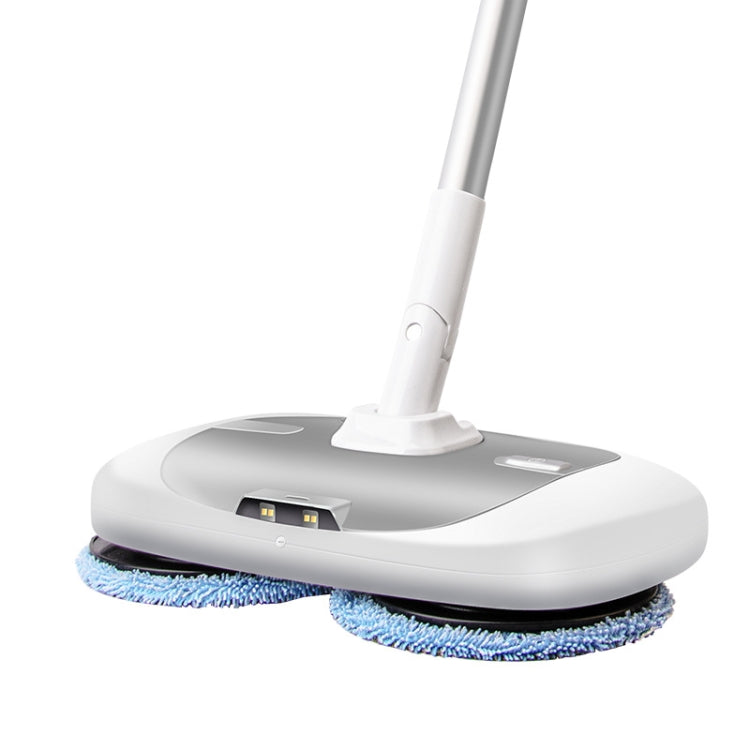 Cordless Electric Rotary Mop Floor Scrubber Household Handheld Water Spray Cleaning Multifunctional Mop CN Plug(White)