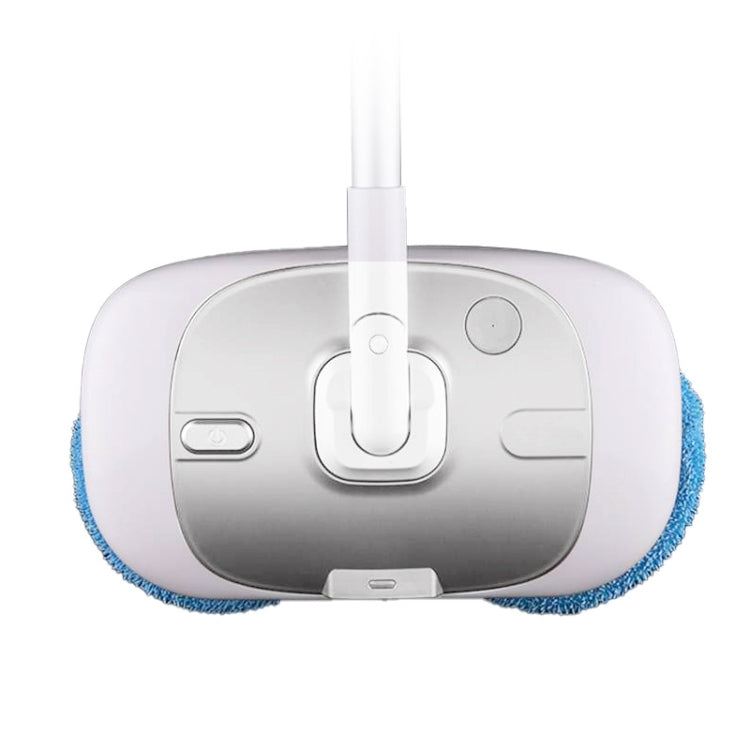 Cordless Electric Rotary Mop Floor Scrubber Household Handheld Water Spray Cleaning Multifunctional Mop CN Plug(White)