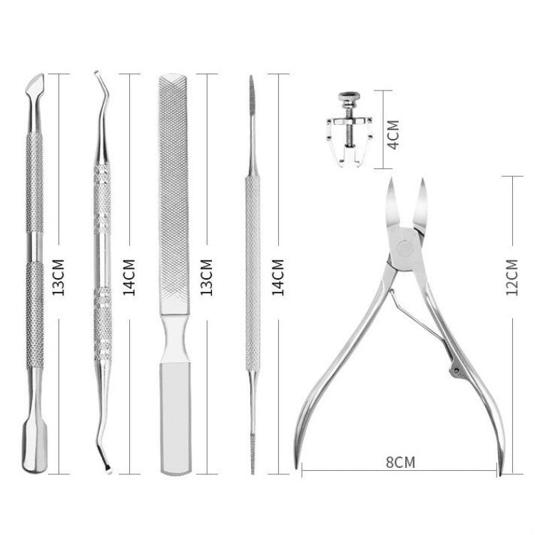 7 PCS / Set Stainless Steel Chick Pliers Nail Clippers Corrector Nail Picker Tool