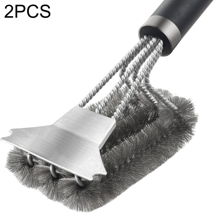 2 PCS Wire Stainless Steel Spring Barbecue Brush Barbecue Cleaning Brush Wire Brush BBQ Tool