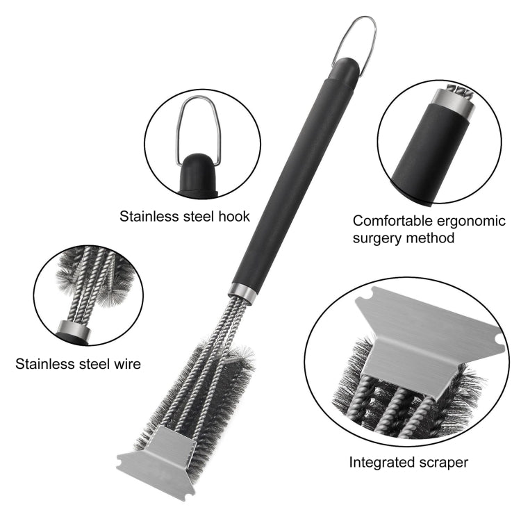 2 PCS Wire Stainless Steel Spring Barbecue Brush Barbecue Cleaning Brush Wire Brush BBQ Tool
