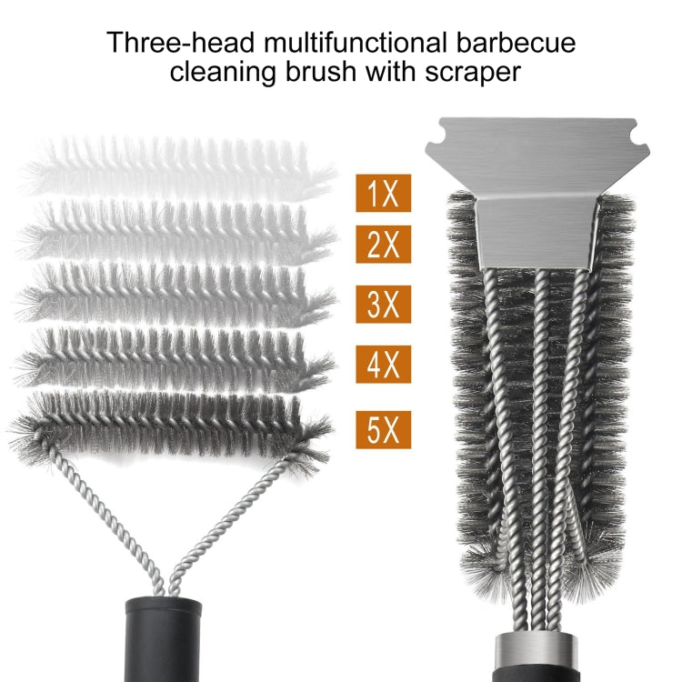 2 PCS Wire Stainless Steel Spring Barbecue Brush Barbecue Cleaning Brush Wire Brush BBQ Tool
